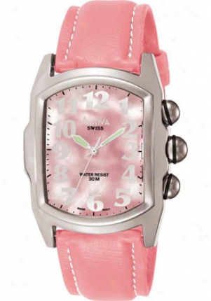 Activa Women's Pink Pearl Tone Dial Pink Leatherette Sl040-004