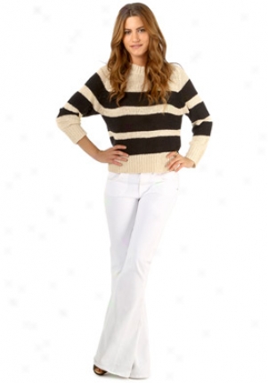 A.l.c. Beige & White Striped Knitted Swearer Wtp-s9229-strblk-p