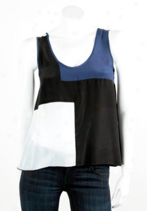 Alisha Levine Navy, Black And White Color Block Cistern Top Wtp-su06031i-navy-p