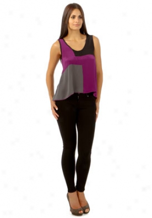 Alisha Levine Purple, Grey & Black Sleeveless Silk Top Wtp-su0603i-grey-p