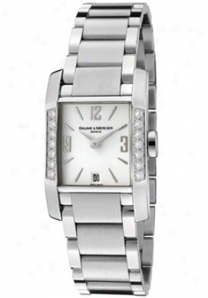 Baume & Mercier Women's Diamant White Diamond Glittery Wnite Djal Stainless Steel Moa08739