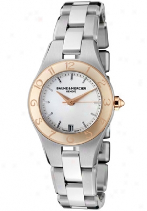 Baume & Mercier Womens Linea Light Silver Dial Stainless Steel Moa10014