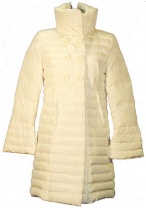 Betsey Johnson Ivory 3/4 Length Down Jacket Ja-y220164-ivory-s