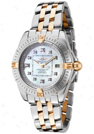 Breitling Women's Windrided White Diamond White Motuer Of Pearl Dial Two Tone B7135612/a583