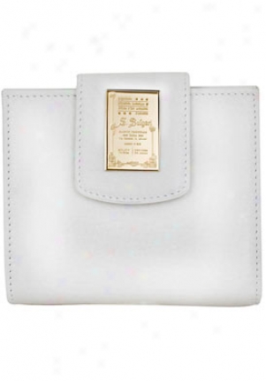 Bulgari Women's Bi-fold Dusty White/light Gold Wrinkled Leather Wallet 27085/wht/lightgold