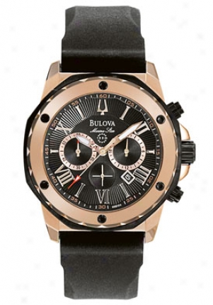 Bulova Men's Marine Star Chronograph Black Rubber 98b104