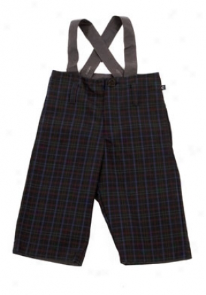 Cacharel Baby Boy Navy Plaid Pants With Suspenders Cbt-199003-3m