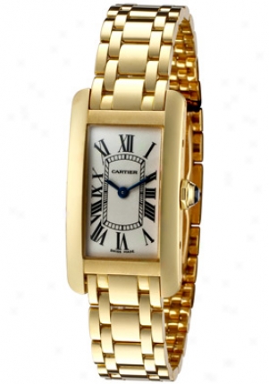 Cartier Tank Americaine Women's 18k Yellow Gold W26015k2