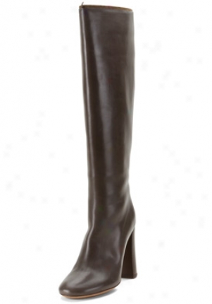 Chloe Grey Leather High Heel Boots Cu17300-381-grey-38