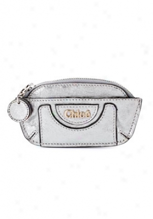 Chloe Women's Metal Leather Coin Pouch Wallet 8hp562-8h878/034