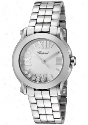 Chopard Women's Happy Sport White Diamond (0.15 Ctw) Pale Dial Stainless Steel 278509-3002