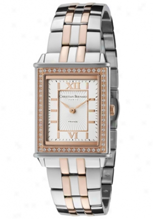 Christian Bernard Women's Highlight Cubic Zirconia Gentle Dial Sainless Steel & Rose Gold Tone Stainless Steel Nx518zad