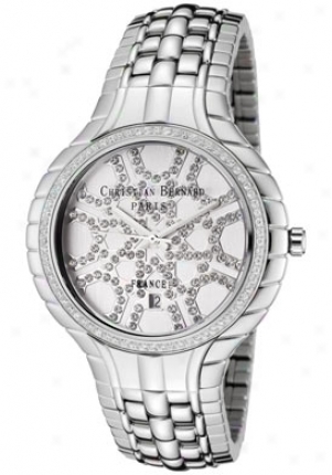 Christian Bernard Women's White Crystal Stainless Steel (l) Ma368zaa4