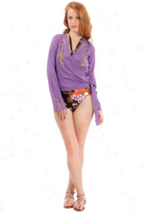 Christian Dior Purple Long Sleeve Swimsuit Cover-up Wsw-djdl35303-pu40