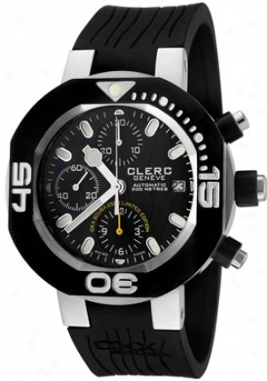 Clerc Men's Cxc Svuba 250 Self-moving Chronograph Black Rubber Cxxle250b-s0blk