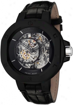 Clerc Men's Icon 8 Automatic Skeletonized See Thru Silver Dial Black Genuihe Crocodile I8ska12-blkst