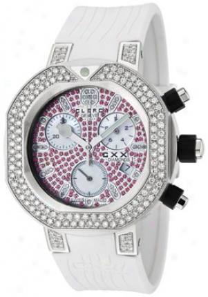 Clerc Women's Cxx Scuba Chronograph Diamond White Rubber Cxxdsp3