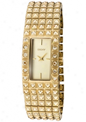 Dkny Women's Gold Crystal Gold Dial Ny8245