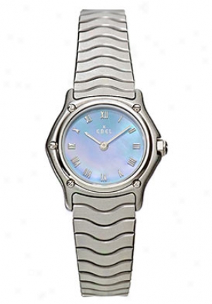 Ebel Sport Classic Mini Women's Stainless Steel Grey Mother-of-pearl Dkal 9157111/9325