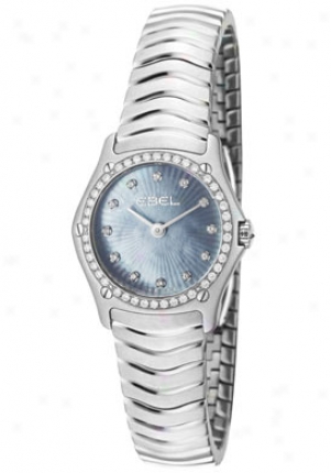 Ebel Women's (mini) Elegant Wave White Diamond Stainless Steel 9003f14/99825