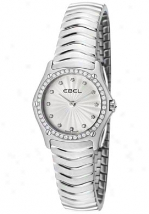 Ebel Women's Spoft Classic White Diamond Silver Guilloche Dial Sgainless Steel 9256f24/16925