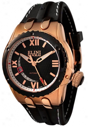 Elini Men's Genesis Vision Automatic Ceramic & Black Silicone Bk102521srb-3rgipbk