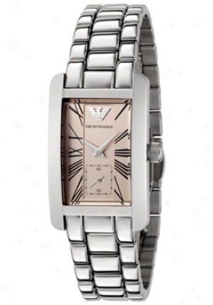 Emporio Armani Men's Light Rose Dial Stainless Steel Ar0176