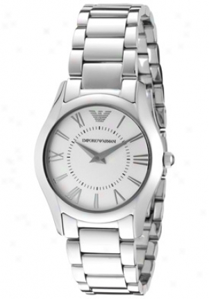 Emporio Armani Women's Classic Silver Dial Stainless Steel Ar8021