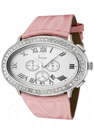 Freelook Women's Chronograph Swaorvski Crystal Pink Fabric Ha8160ch-5