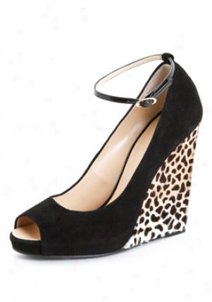 Giuseppe Zanotti Black And Leopard Print Wedges I96240-blkleo-41