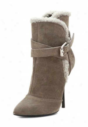 Giuseppe Zanotti Grey Suede Shearling Stiletto Bootie I17081-dirty120-g36