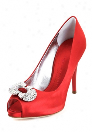 Giuseppe Zanotti Red Satin Peep Toe Pumps I96140-red-39