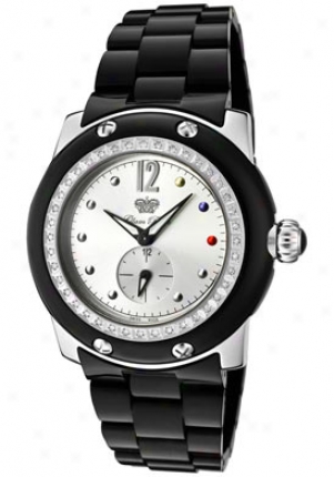 Glam Rock Women's Miami White Diamond (0.56 Ctw) Silver Dial Black Composite Grd10700bv