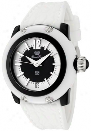 Glam Rocj Women's Miss Miami Beach Black/white Dial White Silicon Gr23009