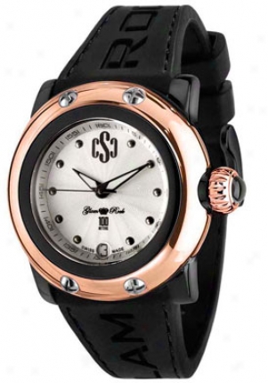 Glam Rock Women's Miss Miami Beach Silver Guilloche Dial Black Silicon Gr64000