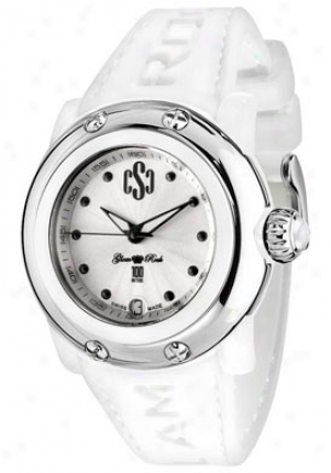 Glam Rock Women's Miss Miami Beach Silver Guilloche Dial White Silicon Gr64003