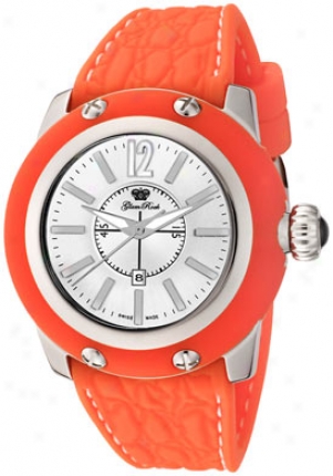 Glam Lull Women's Palm Beach Silver Dial Orange Silicon (s) Gr40309oof