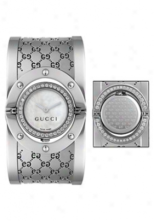 Gucci Women's Twurl Diamond Stainless Steel Rotating Case Ya112415