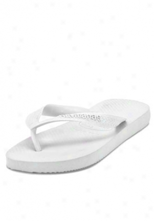 Havaianas White Rubber Flip Flop Sandals White-4/5