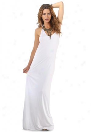 Helmut Lang White Racer Back Maxi Dress Dr-b03hw633-wh-l