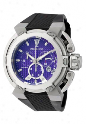 Imperious Men's X-wing Chronograph Purple Carbon Fiber Dial Black Polyurethane Imp1045