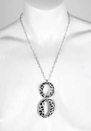 Invicta Jewelry Women's Divina Silver 925 And Black Ebamel Pendant Necklace J0029