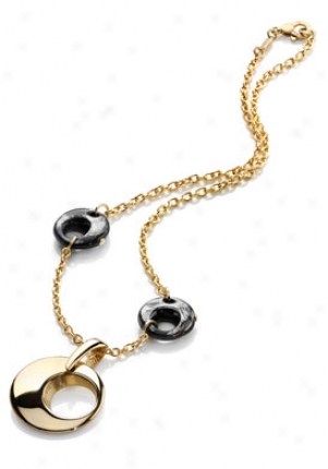 Invicta Jewelry Women's Incanto 24k Gold Plated & Black Ceramic Charmed Necklace J0051