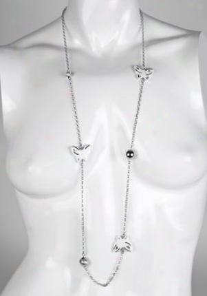 Invicta Jewelry Women's Incanto Silver 925 & White Ceramic Butterfly Necklace J0044