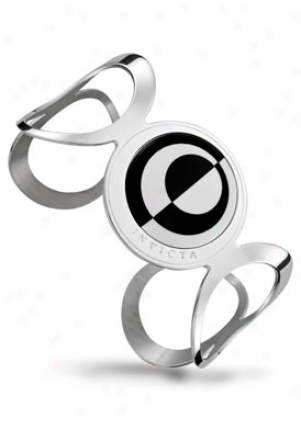 Invicta Jewelry Women's Luce Silver 925 Black & White Optical Stone Bracelet J0036