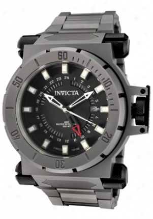 Invicta Men's Coalition Force Gmt Black Dial Grey Titanium 6494