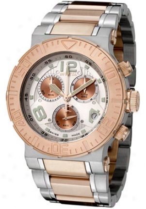 Invicta Men's Reserve Silver Dial Stainless Steel & 18k Rose Gold Plated 6755