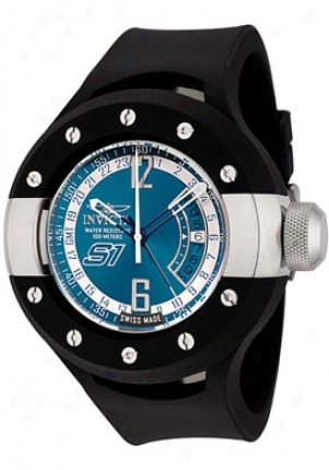 Ivnicta Men's S1 Gmt Blue Enamel Dial Black Polyurethane 6847