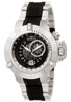 Invicta Men's Subaqua Noma Ii Gmt Black Dial Stainlesss Steel 6161