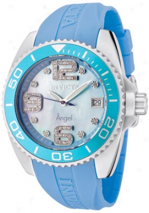 Invicta Womn's Angel Crystals Melancholy Mop Light Blue Polyurethane 1060